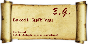 Bakodi György névjegykártya