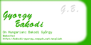 gyorgy bakodi business card